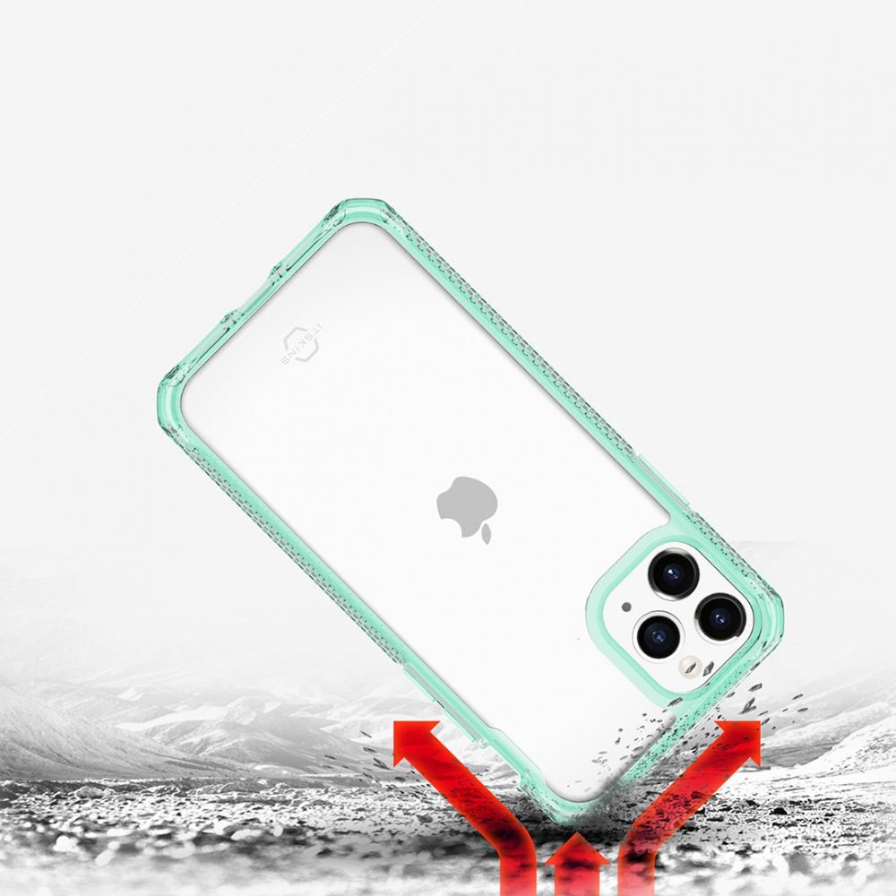Husa pentru iPhone 11 Pro Max IT SKINS APXM-HBMKC-TGTR, Hybrid Clear Tiffany Green and Transparent, antisoc, antimicrobial, verde