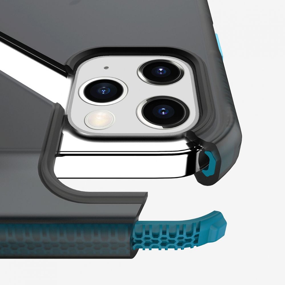 Husa pentru iPhone 12 / 12 Pro IT SKINS AP3P-SPRFR-CBBK, Supreme Frost Centurion Blue and Black, negru/albastru