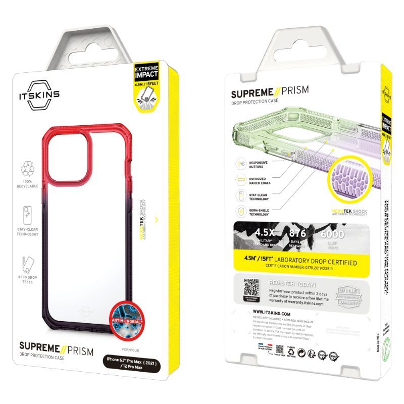 Husa pentru iPhone 13 Pro Max IT SKINS AP2M-SUPRI-COBK, Supreme Prism Coral and Black, corai/negru