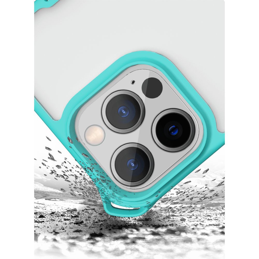 Husa pentru iPhone 13 Pro Max IT SKINS AP2M-HBVOG-LBTR, Hybrid Sling Light Blue and Transparent, albastru