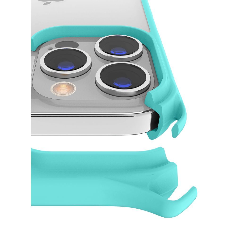 Husa pentru iPhone 13 Pro Max IT SKINS AP2M-HBVOG-LBTR, Hybrid Sling Light Blue and Transparent, albastru