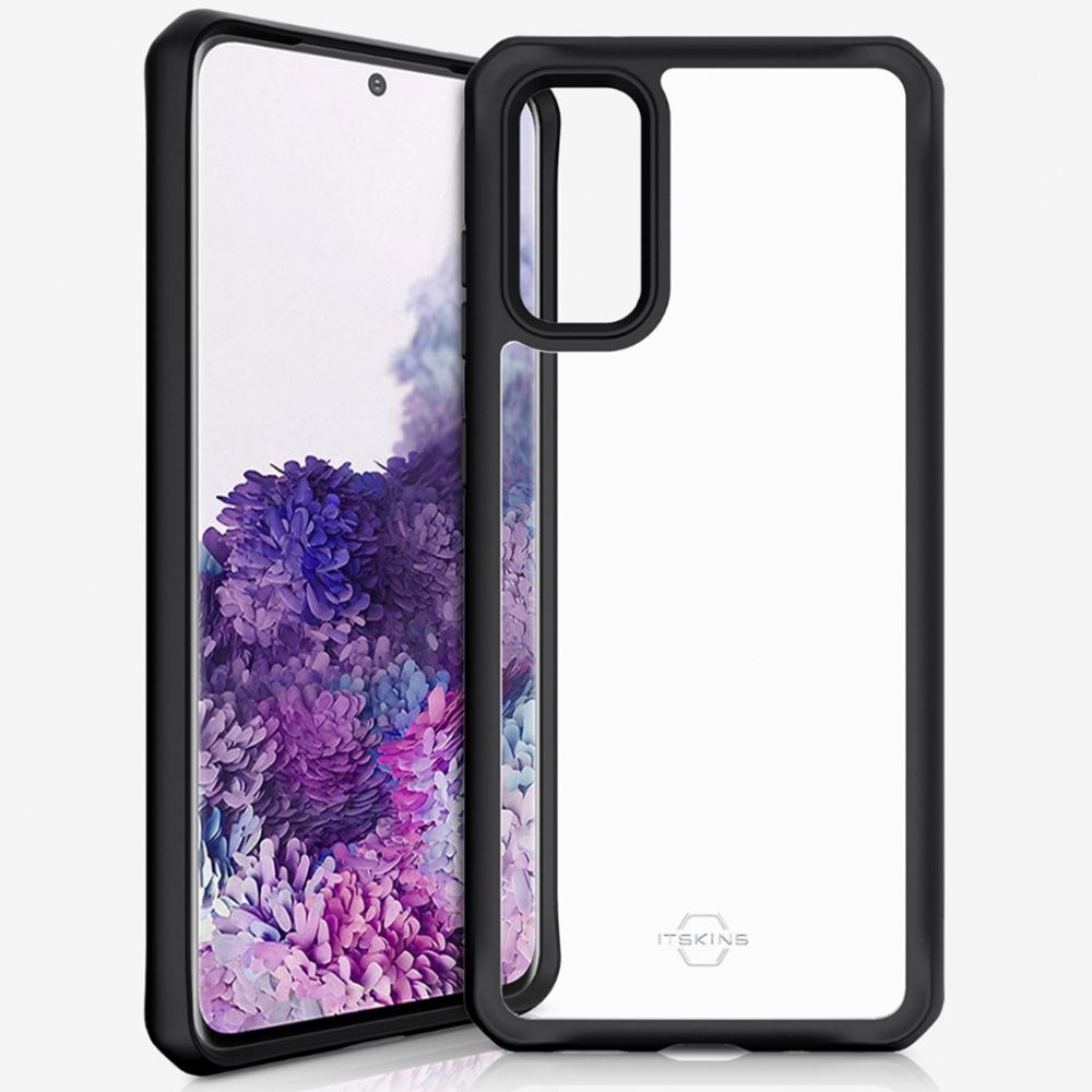 Husa pentru Samsung Galaxy S20 IT SKINS SGES-HYBSO-PBTR, Hybrid Solid Plain Black and Transparent, antisoc, negru