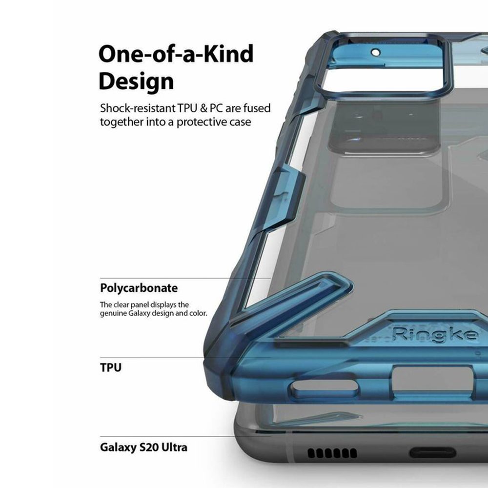 Husa Samsung Galaxy S20 Ultra RINGKE Fusion X Space Blue RK897993, albastru