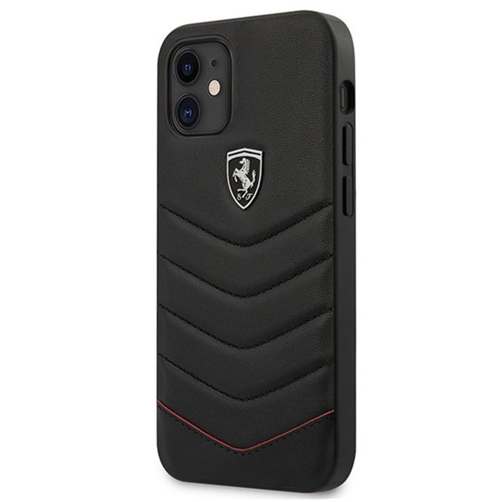 Husa iPhone 12 Mini FERRARI Off Track Quilted FEHQUHCP12SBK, negru