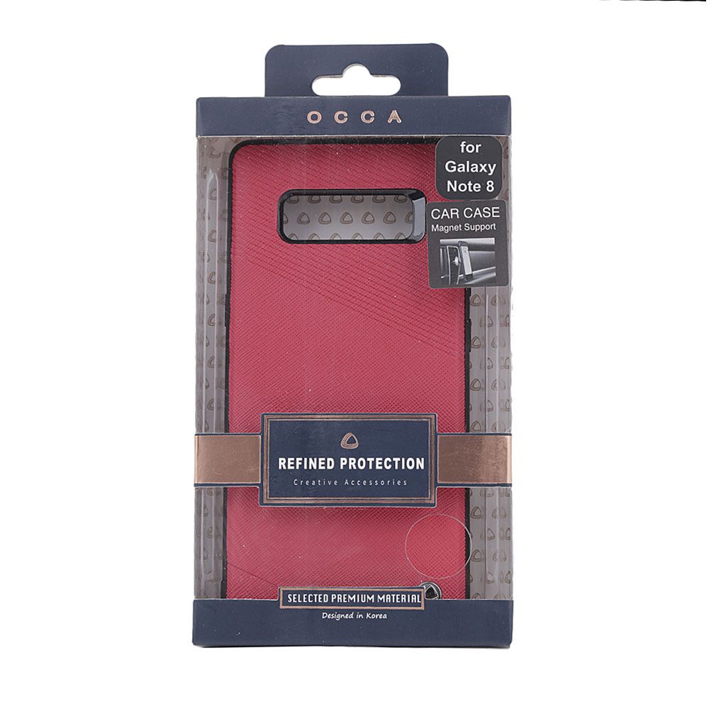 Carcasa pentru Samsung Galaxy Note 8 OCCA OCEXCN8RD, Exquis Car Red, margini flexibile, placuta metalica integrata, rosu