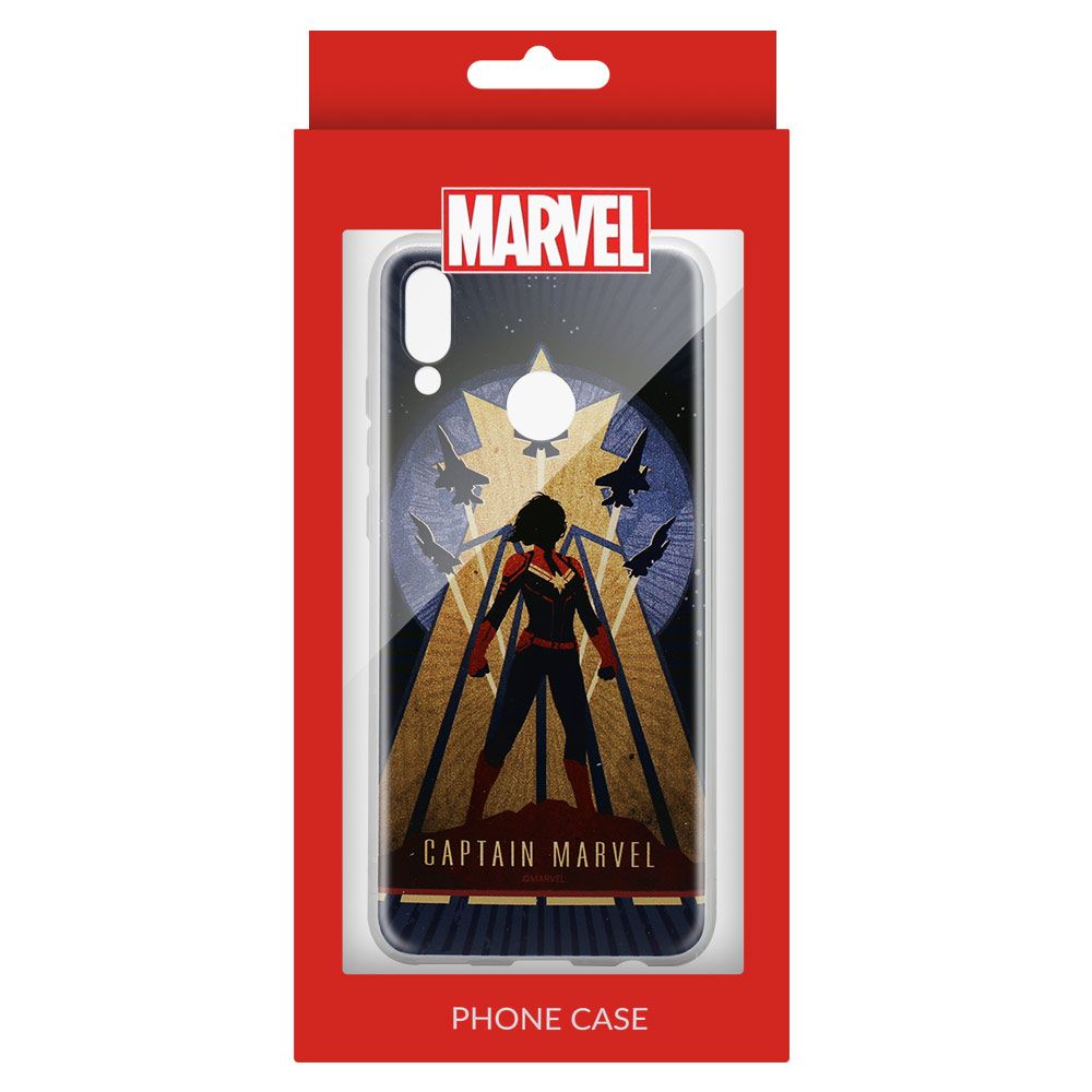 Husa Huawei P Smart (2019)/Honor 10 Lite MARVEL Silicon Captain Marvel 002 Navy Blue MPCCAPMV401, albastru