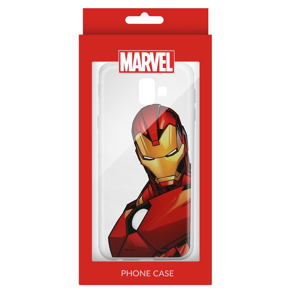 Husa Samsung Galaxy J6 Plus MARVEL Silicon Iron Man 005 Clear MPCIMAN1300, transparent