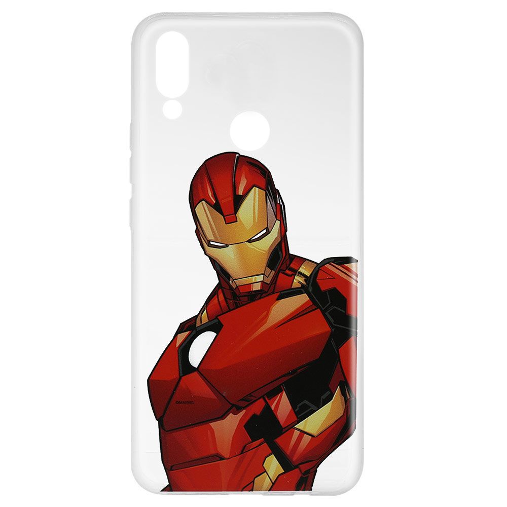 Husa Huawei P Smart (2019)/Honor 10 Lite MARVEL Silicon Iron Man 005 Clear MPCIMAN1304, rosu