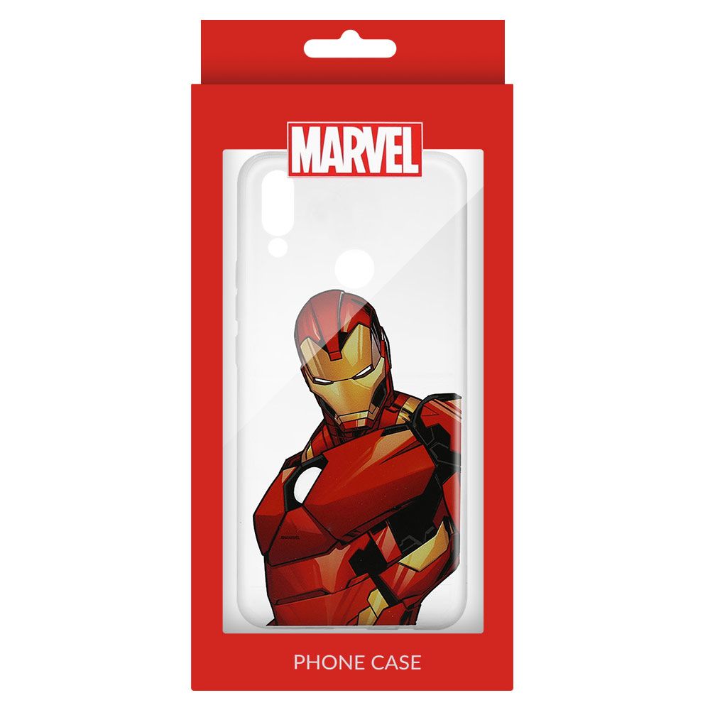 Husa Huawei P Smart (2019)/Honor 10 Lite MARVEL Silicon Iron Man 005 Clear MPCIMAN1304, rosu
