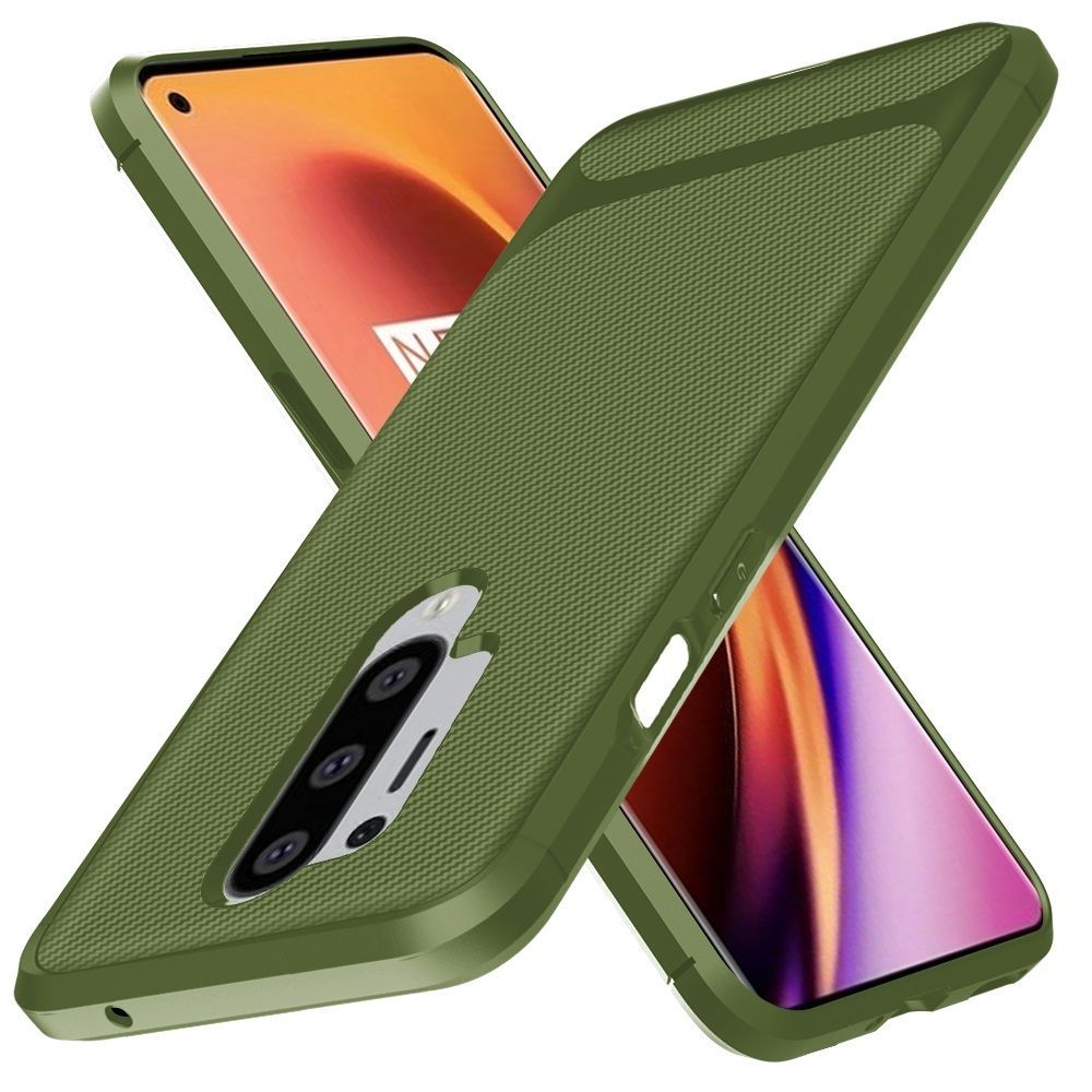 Husa pentru OnePlus 8 Pro ENKAY SYA00920201B, Carbon Fiber, verde