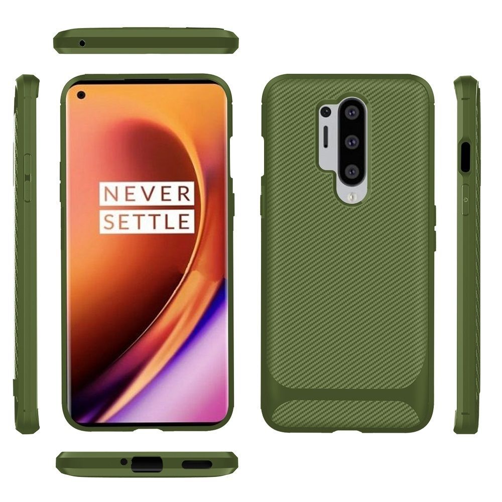 Husa pentru OnePlus 8 Pro ENKAY SYA00920201B, Carbon Fiber, verde
