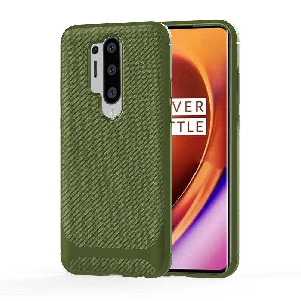 Husa pentru OnePlus 8 Pro ENKAY SYA00920201B, Carbon Fiber, verde