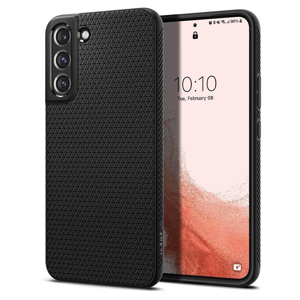 Husa Samsung Galaxy S22 SPIGEN Liquid Air Matte Black ACS03987, negru