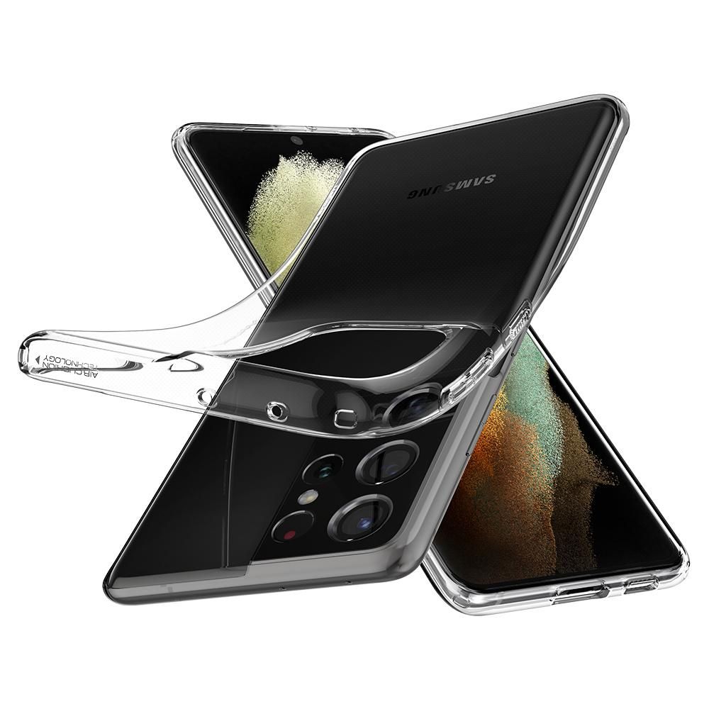 Husa Samsung Galaxy S21 Ultra SPIGEN Liquid Crystal Clear ACS02347, transparent