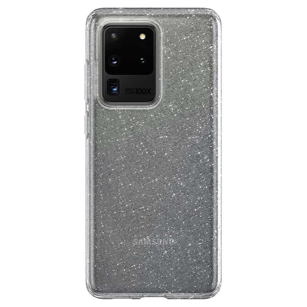 Husa Samsung Galaxy S20 Ultra SPIGEN Liquid Crystal Glitter Crystal Clear ACS00710, transparent