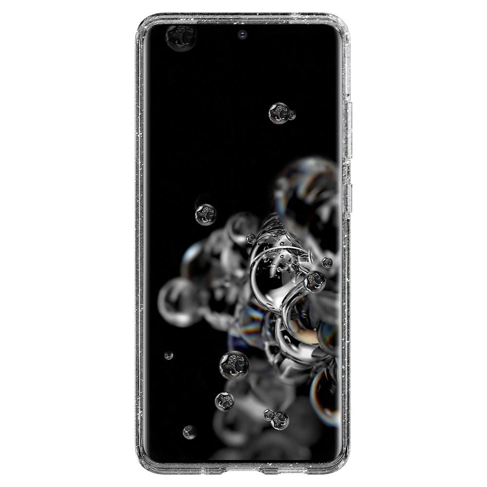 Husa Samsung Galaxy S20 Ultra SPIGEN Liquid Crystal Glitter Crystal Clear ACS00710, transparent