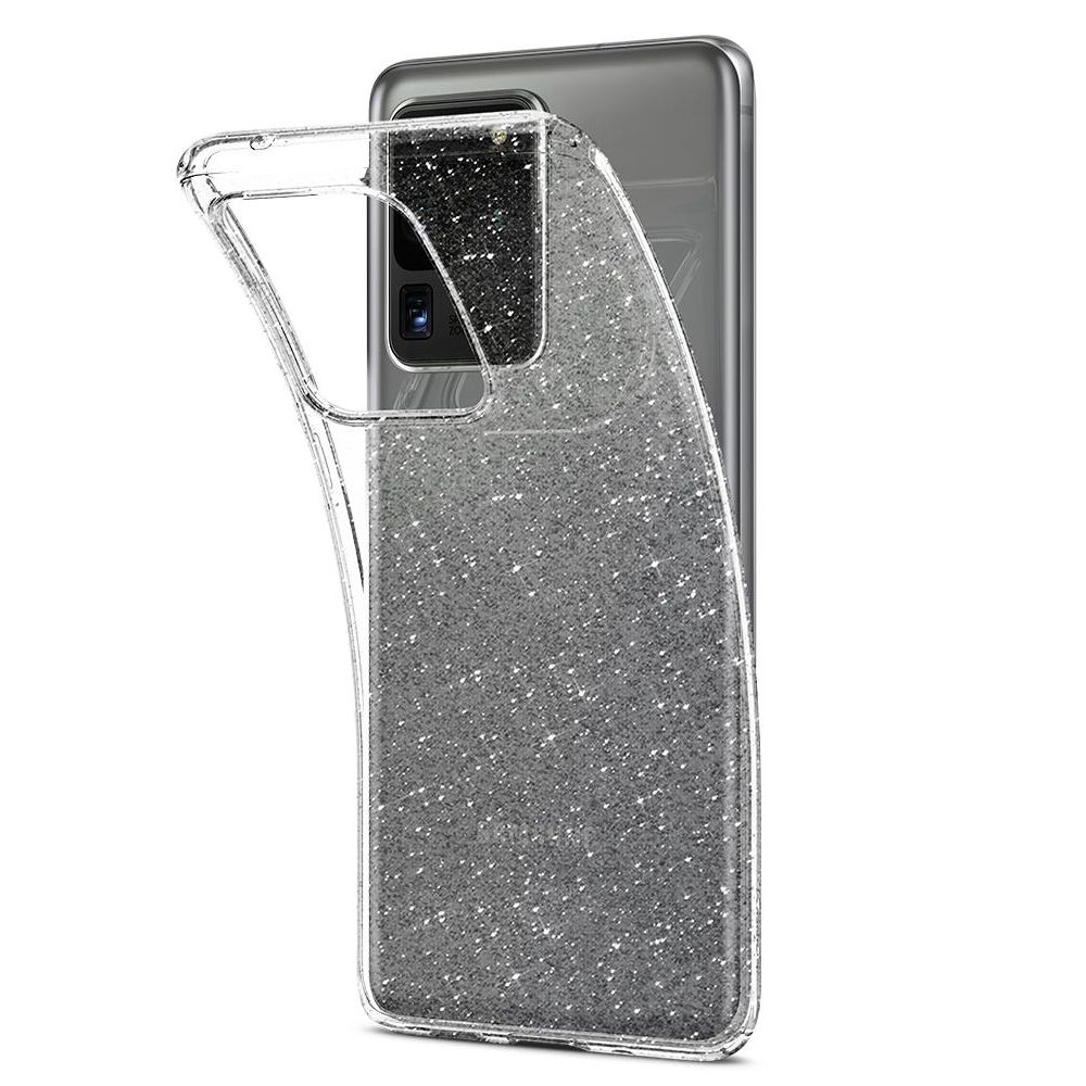Husa Samsung Galaxy S20 Ultra SPIGEN Liquid Crystal Glitter Crystal Clear ACS00710, transparent