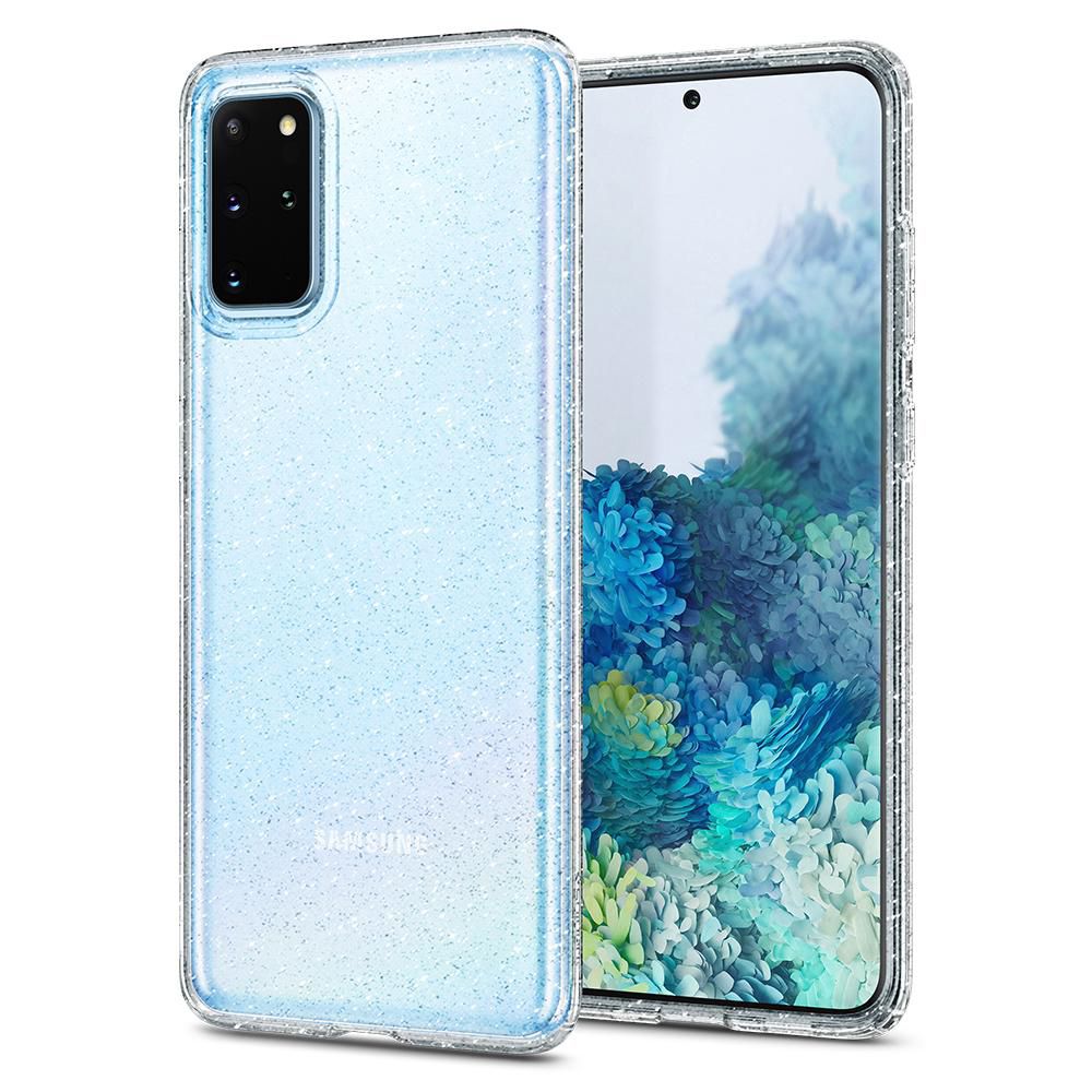 Husa Samsung Galaxy S20 Plus SPIGEN Liquid Crystal Glitter Crystal Clear ACS00752, transparent