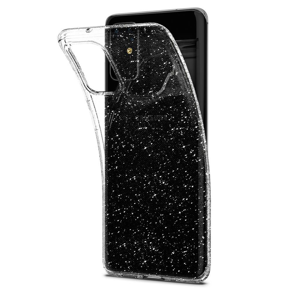 Husa Samsung Galaxy S20 Plus SPIGEN Liquid Crystal Glitter Crystal Clear ACS00752, transparent