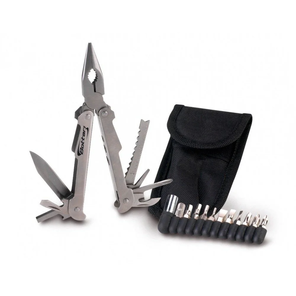 Cleste multifunctional BOTTARI Rambo 24029BT, din inox, lungime 17 cm, 25 functii, cu husa pentru depozitare si transport