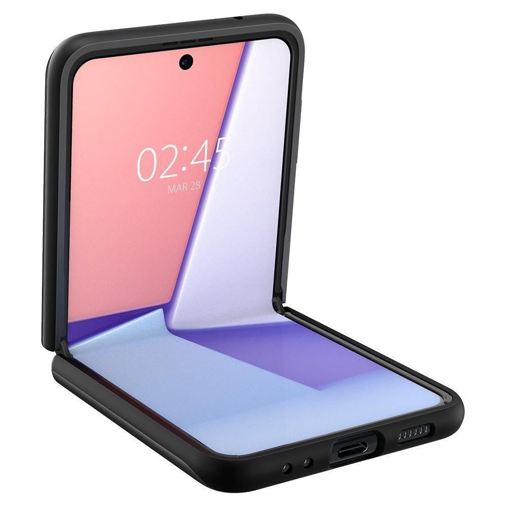 Husa Samsung Galaxy Z Flip 3 SPIGEN Thin Fit Black ACS03079, negru