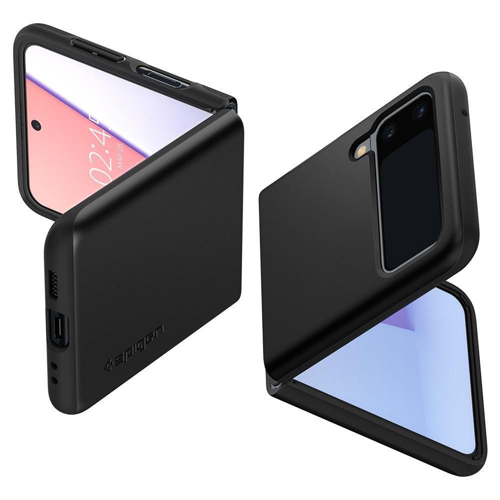 Husa Samsung Galaxy Z Flip 3 SPIGEN Thin Fit Black ACS03079, negru