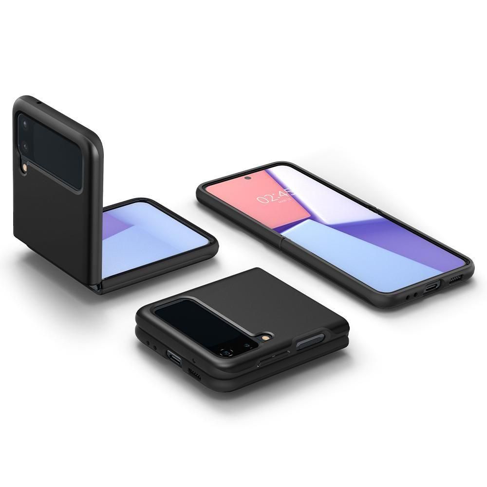 Husa Samsung Galaxy Z Flip 3 SPIGEN Thin Fit Black ACS03079, negru