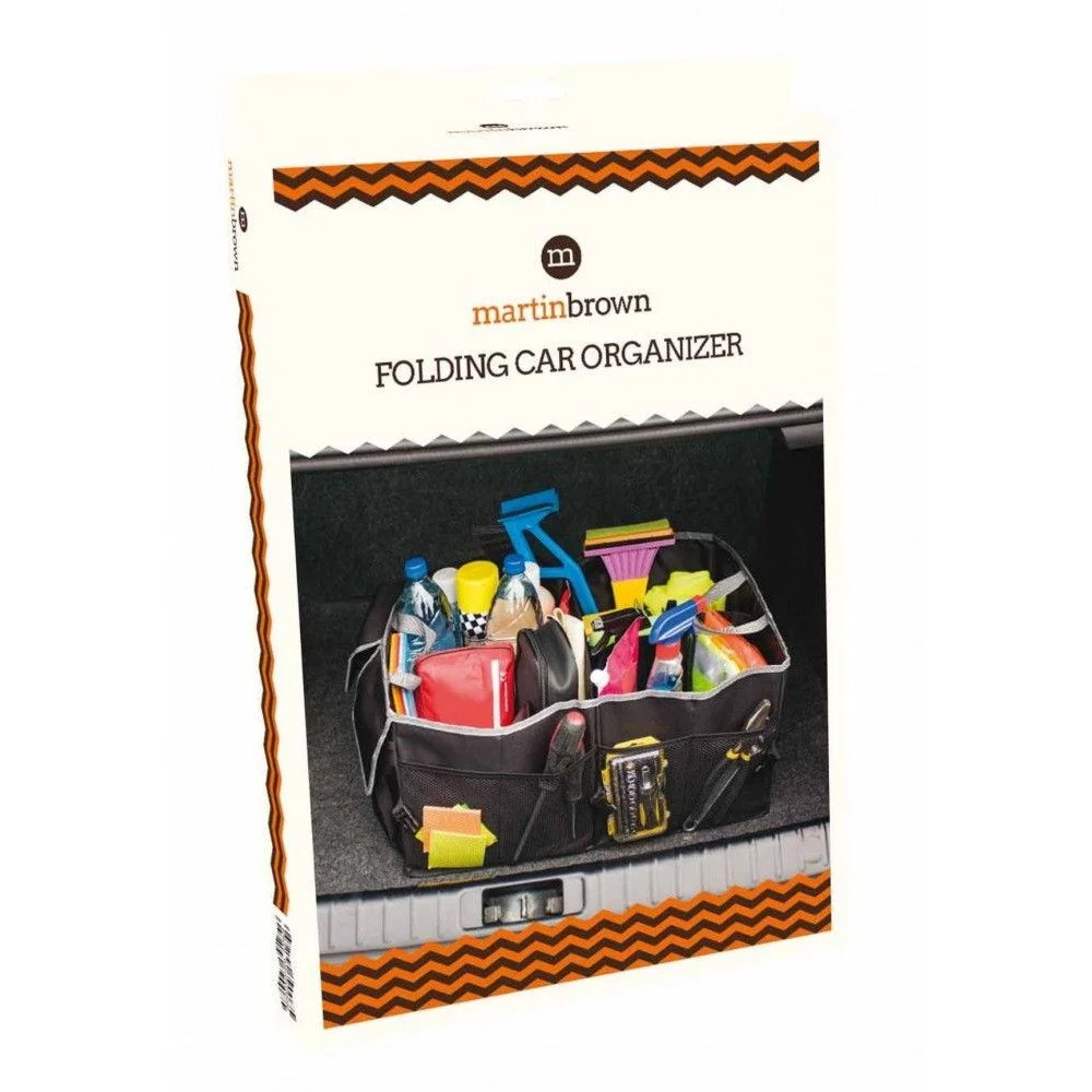 Organizator auto pentru portbagaj BOTTARI Martin Brown 79008BT, cu 2 compartimente, material textil, negru