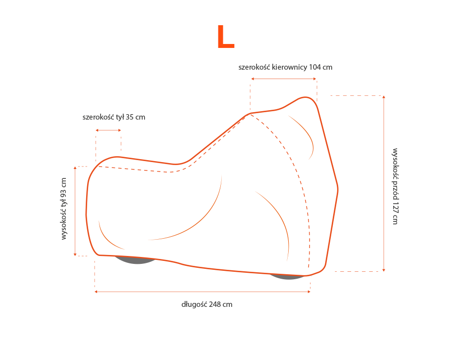 Prelata pentru motocicleta CARPASSION 10090CP, marimea L, 248 x 104 x 127 cm