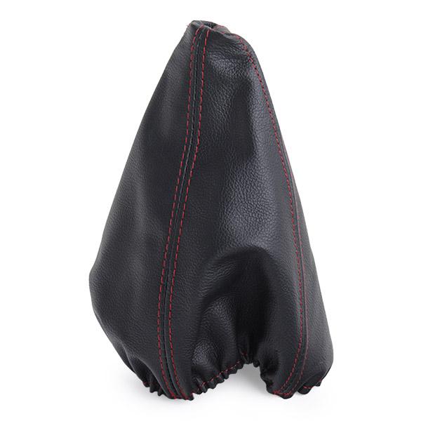 Manson pentru schimbator de viteze CARPASSION 10055CP, din piele naturala, negru/rosu