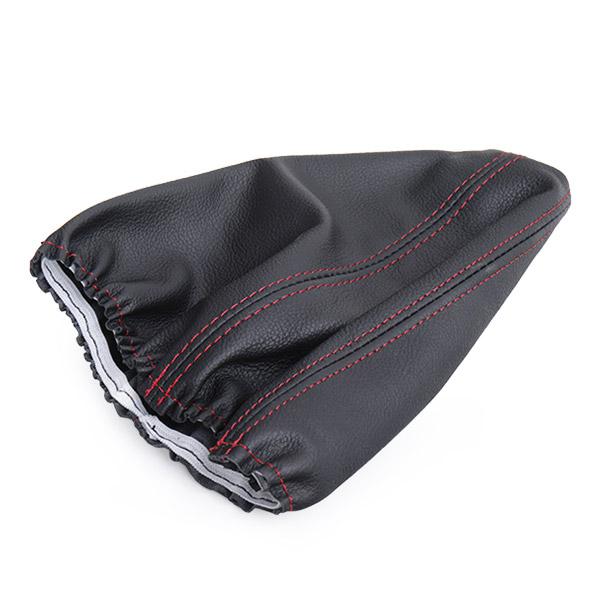 Manson pentru schimbator de viteze CARPASSION 10055CP, din piele naturala, negru/rosu