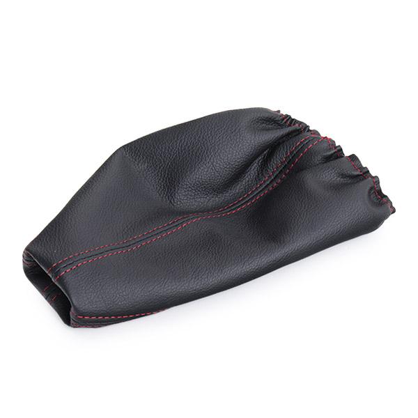 Manson pentru schimbator de viteze CARPASSION 10055CP, din piele naturala, negru/rosu