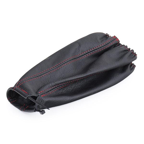 Manson pentru schimbator de viteze CARPASSION 10068CP, din piele naturala, negru/rosu, cu snur