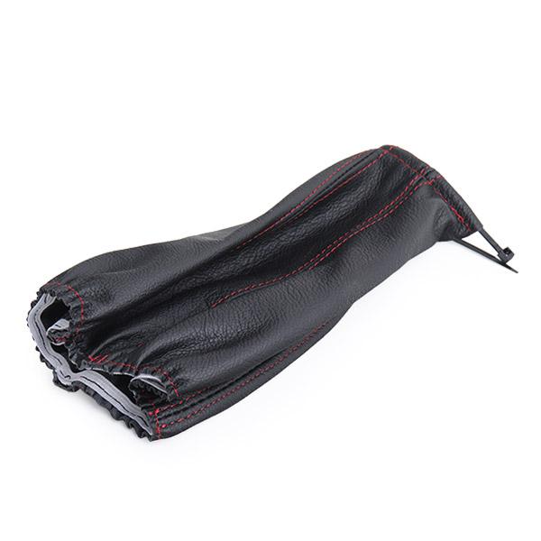 Manson pentru schimbator de viteze CARPASSION 10068CP, din piele naturala, negru/rosu, cu snur