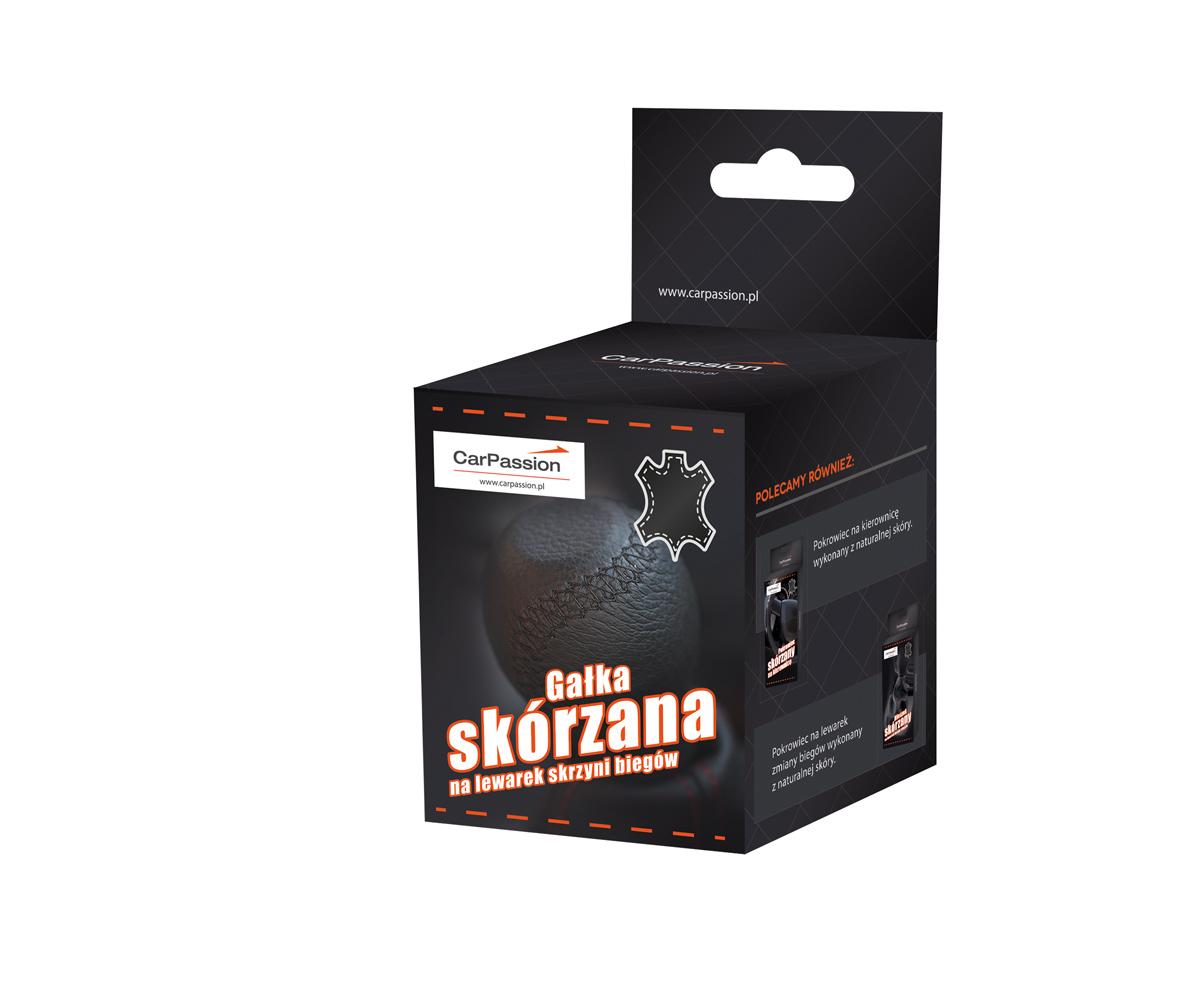 Nuca pentru schimbator de viteze CARPASSION 10056CP, din piele naturala, negru/rosu