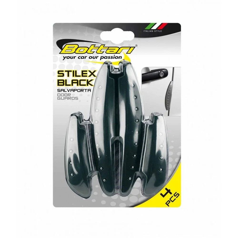 Set 4 protectii pentru portiere BOTTARI Stilex Black 18134BT, montare cu adeziv, negru