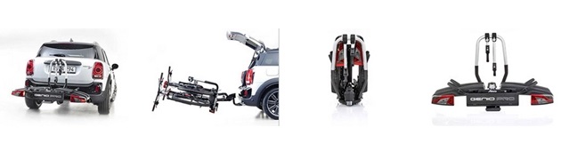 Suport pentru 2 biciclete ATERA Genio Pro 022780AT, prindere pe carlig remorcare, pliabil, cu lumini de semnalizare, rabatabil