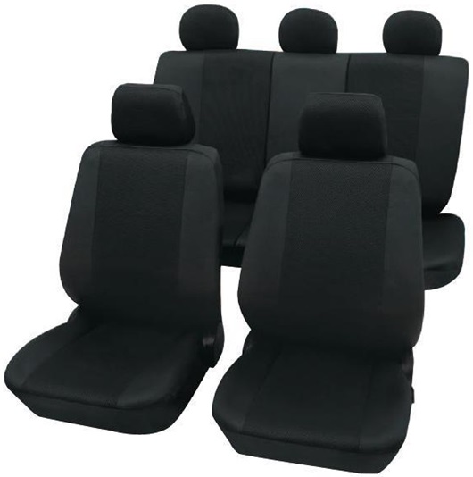 Set huse pentru scaune auto PETEX Sydney 26174804PX, montare fata si spate, negru, din poliester, universale
