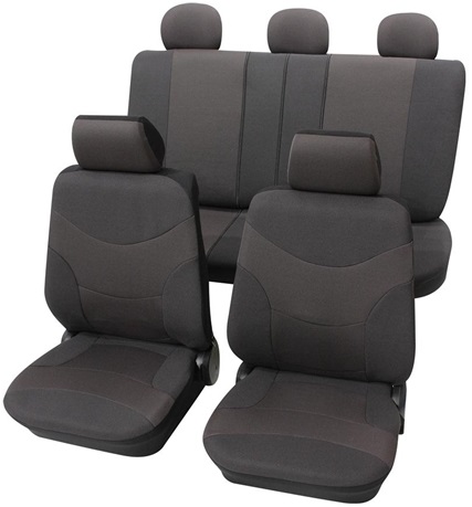 Set huse pentru scaune auto PETEX Vesuv 23474901PX, montare fata si spate, antracit, din poliester, universale