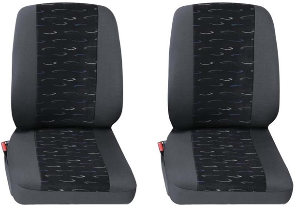 Set huse pentru scaune auto PETEX Profi 2 30070005PX, montare fata, gri/negru, pentru vehicule comerciale, din poliester, autoutilitare