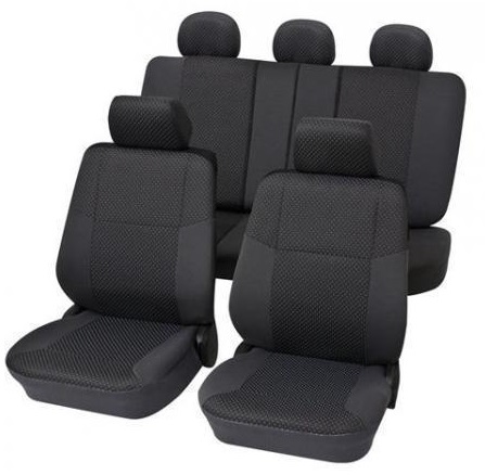 Set huse pentru scaune auto PETEX Malta 25675918PX, montare fata si spate, gri, din poliester, universale