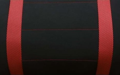Set huse pentru scaune auto PETEX Samoa 31274812PX, montare fata si spate, negru/rosu, din poliester, universale