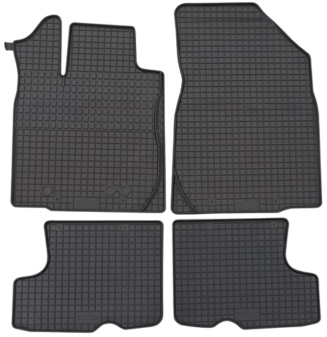 Set 4 covorase auto din cauciuc PETEX 29012PX, negru, pentru Dacia Sandero I + II + Stepway, 2008-2023