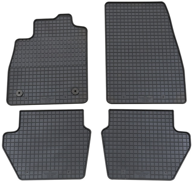 Set 4 covorase auto din cauciuc PETEX 38610PX, negru, pentru Ford Fiesta VII, Ford Fiesta VII Van, 07.17-prezent, Puma 01.20-prezent