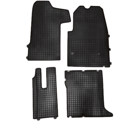 Set 4 covorase auto din cauciuc PETEX 28810PX, negru, pentru Renault Master III caroserie FV, Master III platou/sasiu EV, HV, UV, 2010-prezent, fata