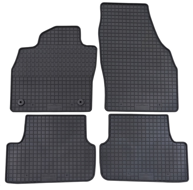 Set 4 covorase auto din cauciuc PETEX 66410PX, negru, pentru Volkswagen Polo AW1, 10.2017-