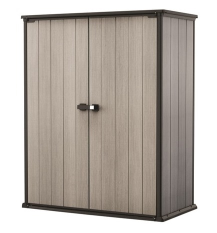 Dulap pentru depozitare gradina KETER High Store Plus 246950, 140 x 73.6 x 170.4 cm, bej/gri, polipropilena