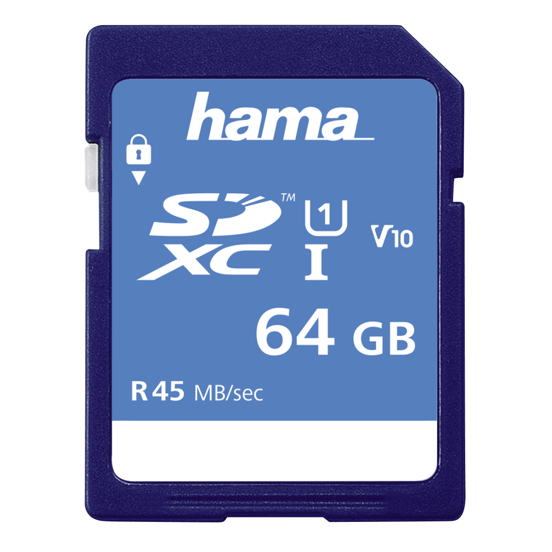 Card de memorie HAMA 123979, SDXC, 64 GB, clasa 10, 45 MB/s