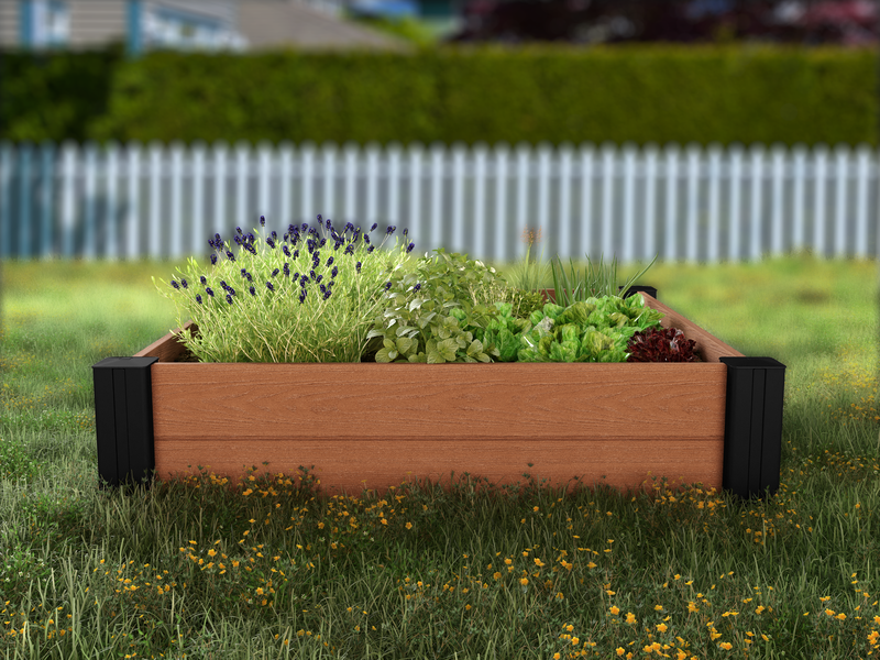 Jardiniera patrata KETER Vista Modular Garden Bed 252526, 121.5 x 121.5 x 27 cm, plastic, grafit