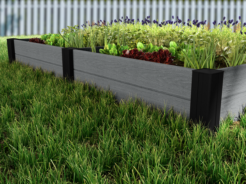 Set 2 jardiniere patrate KETER Vista Modular Garden Bed 252531, 2 x 121.5x121.5x27 cm, plastic, maro